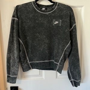Acid wash Nike cropped sweater size small
